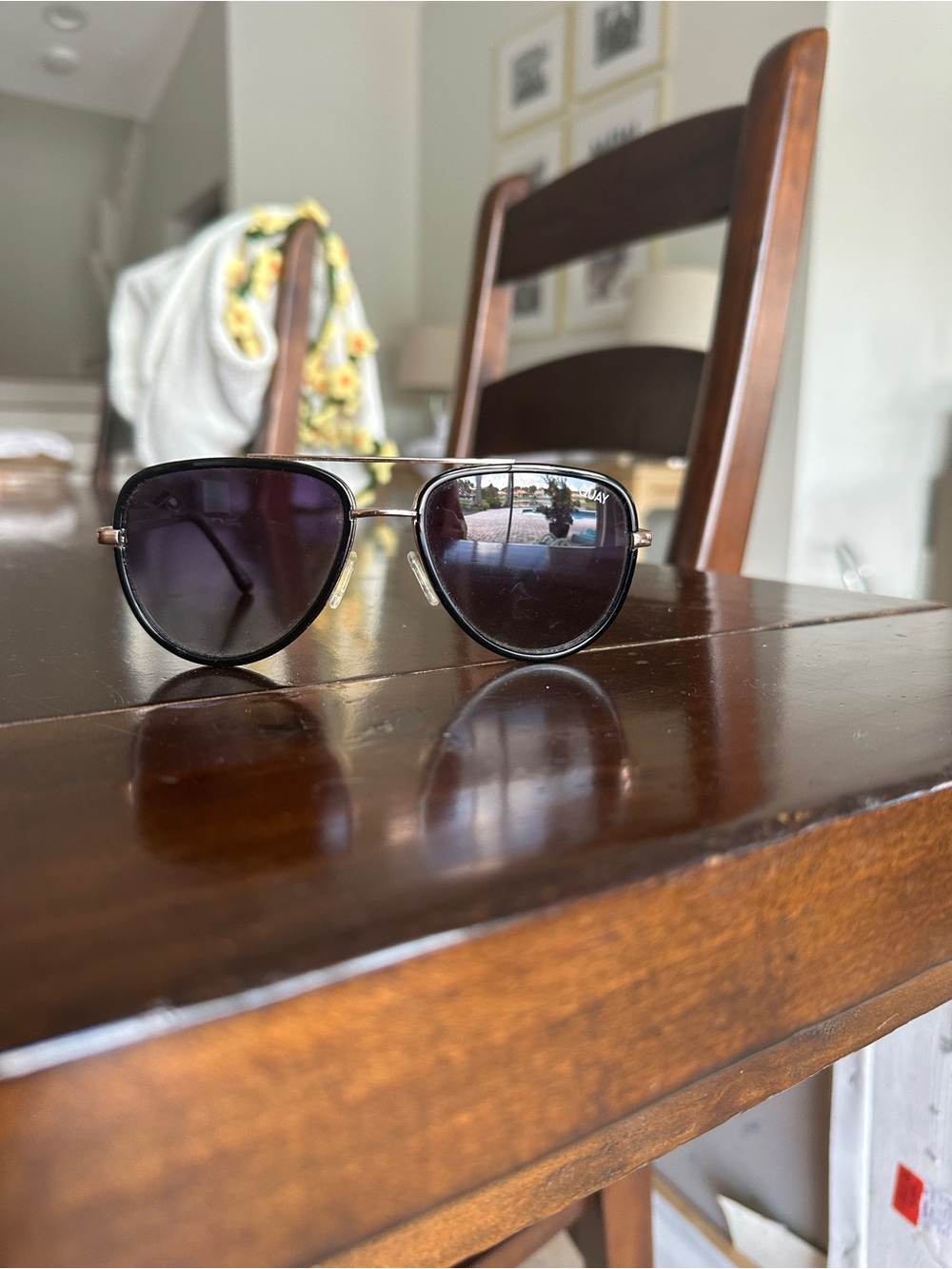 Quay Australia Black Aviator Sunglasses